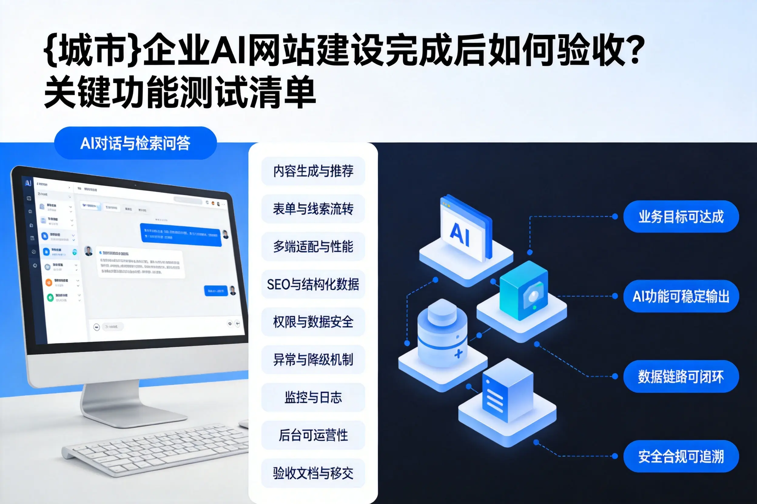 青海企业AI网站建设完成后如何验收？关键功能测试清单