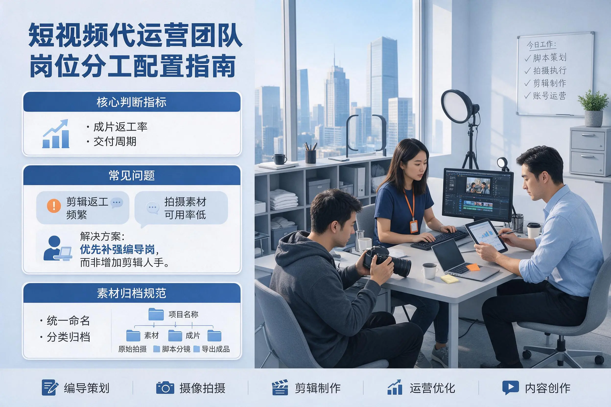 短视频代运营团队如何配置？青海企业岗位分工科普说明