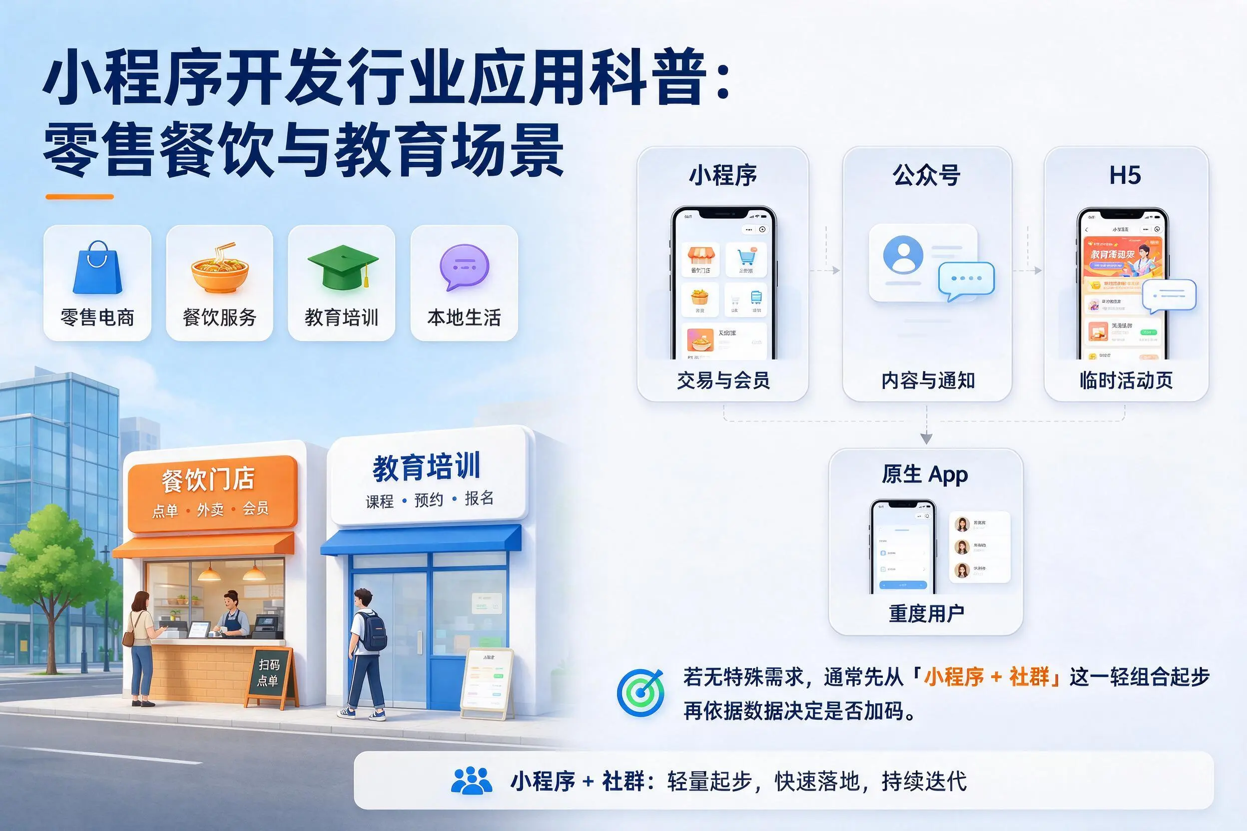 青海小程序开发行业应用科普:零售餐饮与教育场景