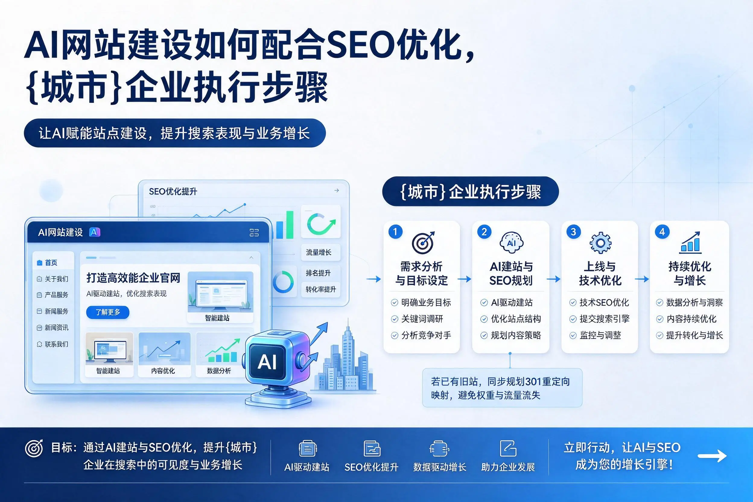AI网站建设如何配合SEO优化，青海企业执行步骤